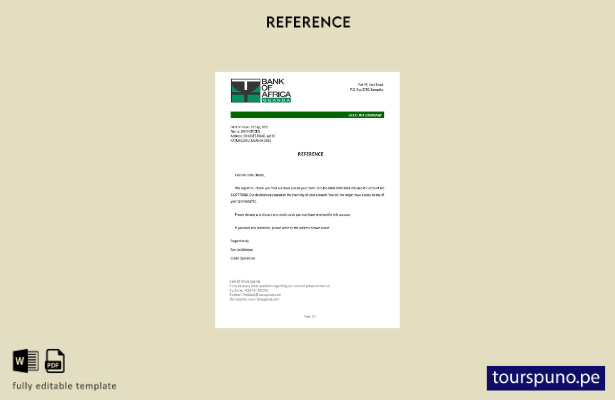 lista para imprimir plantilla de referencia de cierre del Banco de África de Uga